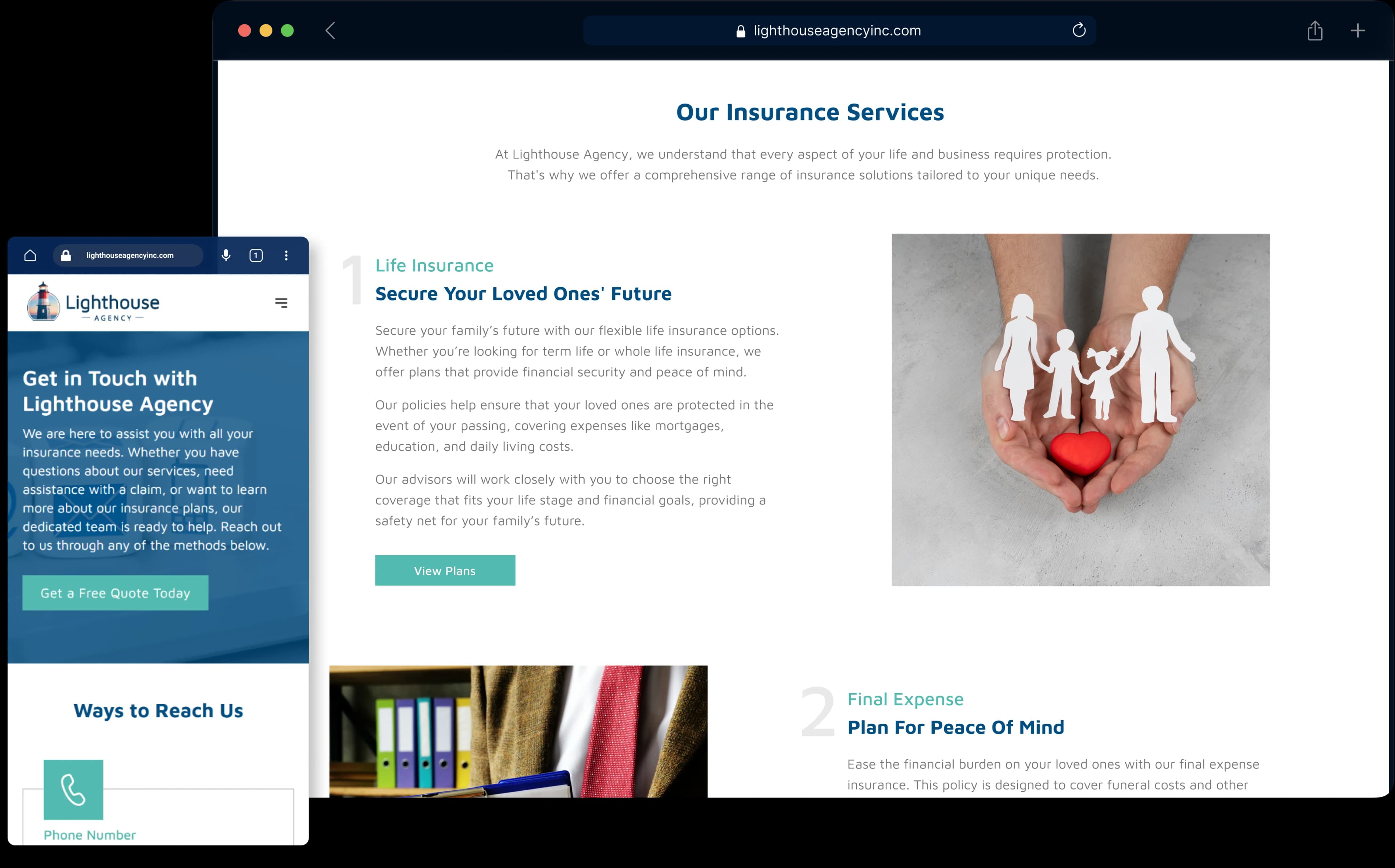Lighthouse Agency website preview