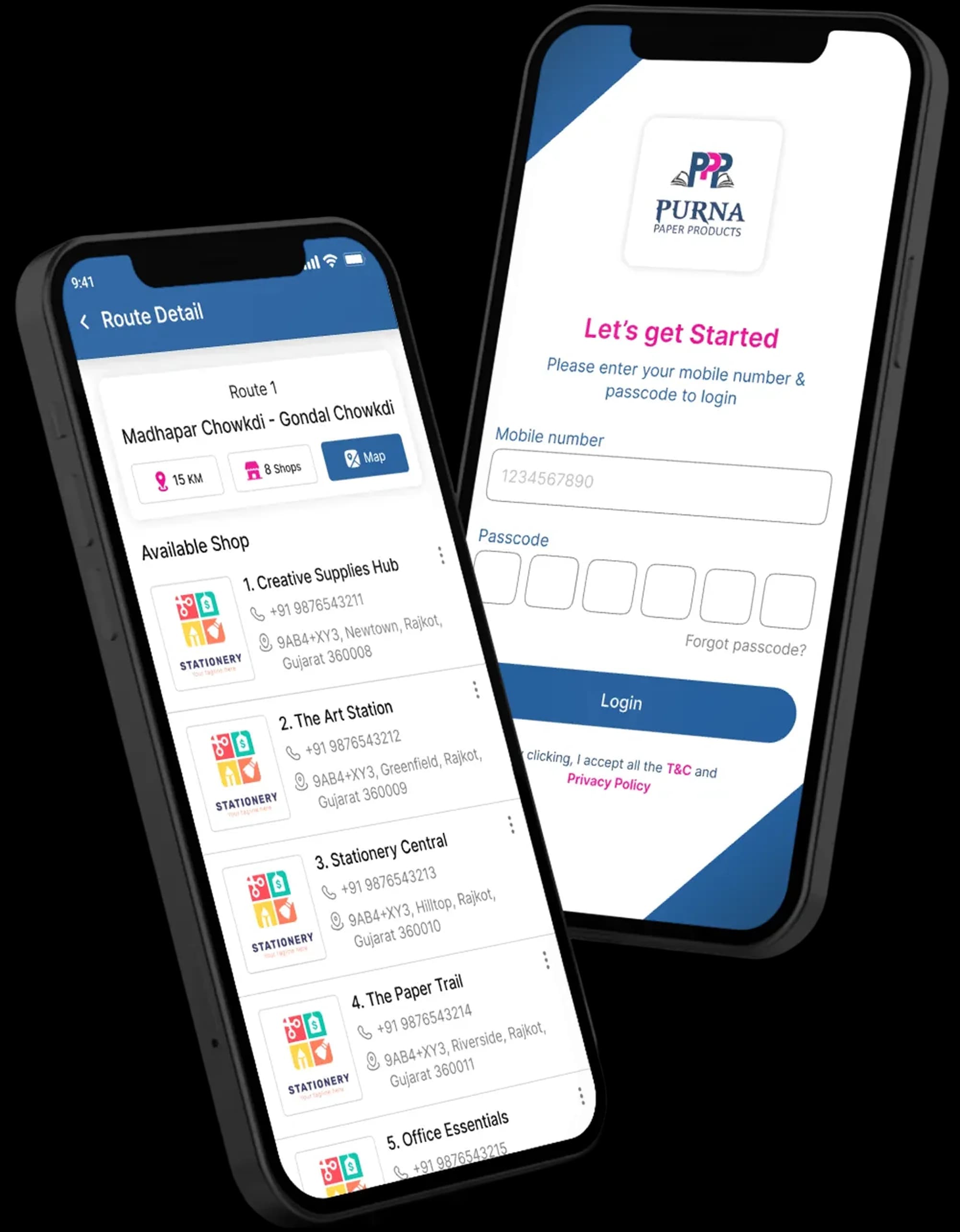 Purna Paper Products ERP app preview